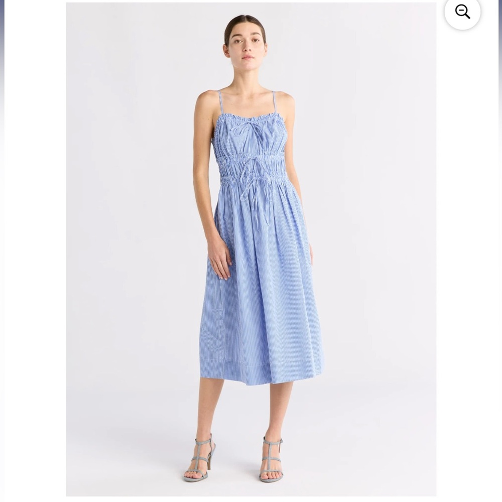 Free Assembly Bow Front Cotton Midi Dress | Size Small